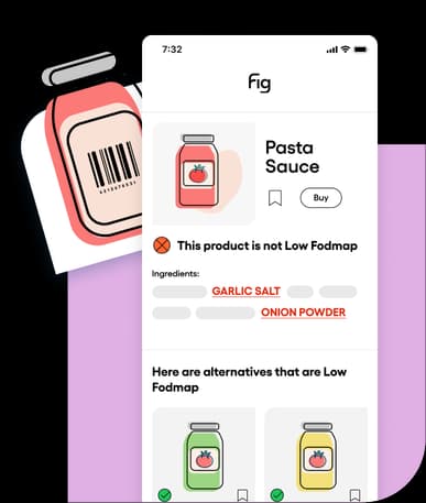 Find Low FODMAP products with Fig