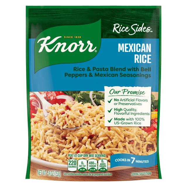 Is it Lactose Free? Knorr Rice Sides Mexican Rice, Cooks In 7 Minutes No Artificial Flavors, No Preservatives, No Added Msg