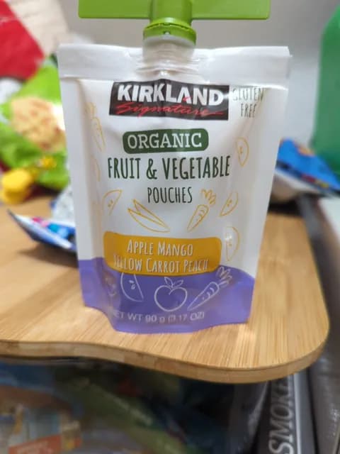 Is it Low Histamine? Kirkland Signature Organic Fruit & Vegetable Pouches Apple Mango Yellow Carrot Peach