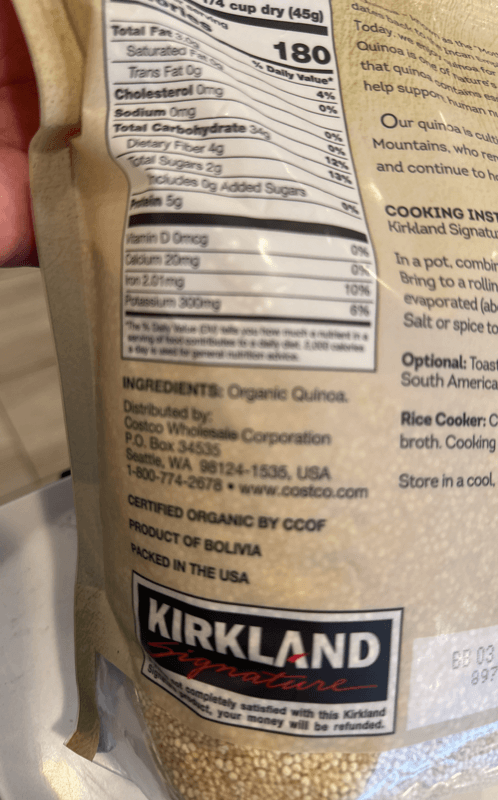 Is it Low Histamine? Kirkland Signature Organic Quinoa