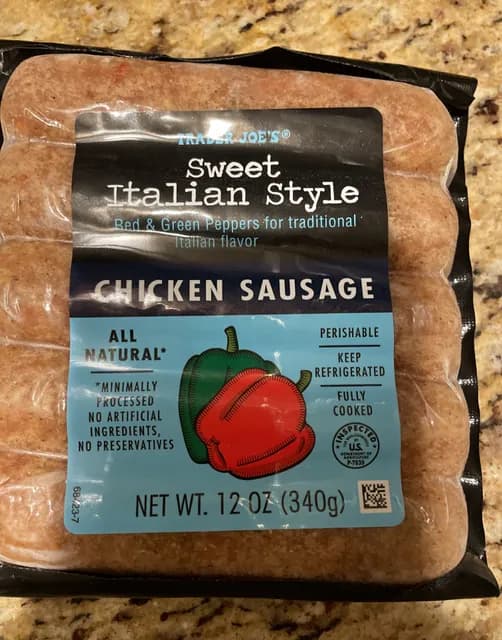 Is it Wheat Free? Trader Joe's Sweet Italian Style Red & Green Peppers Chicken Sausage