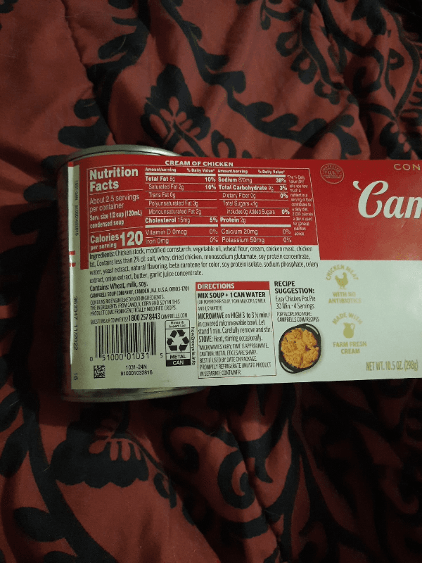 Is it Gelatin free? Campbells Soup Condensed Cream Of Chicken