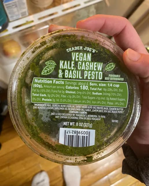 Is it Wheat Free? Trader Joe's Kale, Cashew & Basil Pesto