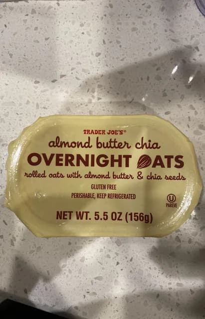 Is it Wheat Free? Trader Joe's Almond Butter Chia Overnight Oats