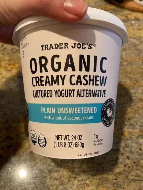 Is it Wheat Free? Trader Joe’s Organic Creamy Cashew Plain Unsweetened Cultured Yogurt Alternative