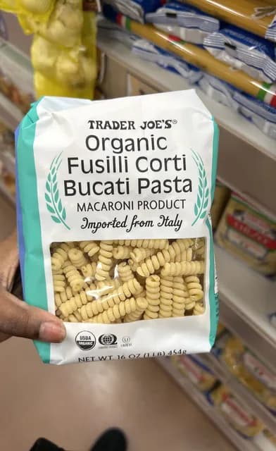 Is it Gelatin free? Trader Joe's Organic Fusilli Corti Bucati Pasta