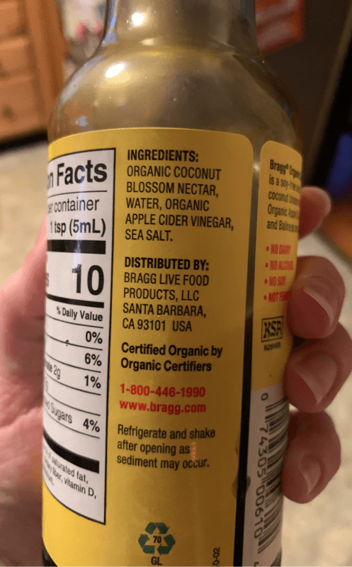 Is it Fish Free? Bragg Live Food Products Organic Coconut Liquid Aminos