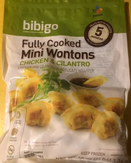 Is it Low Histamine? Cj Foods Bibigo Fully Cooked Chicken & Cilantro Mini Wontons