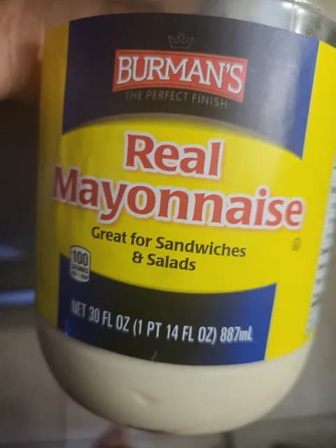 Is it Milk Free? Burman's Real Mayonnaise