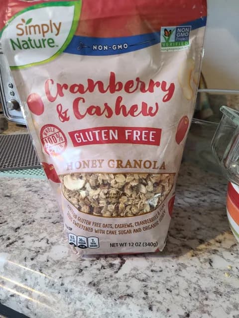 Is it Low Histamine? Simply Nature Gluten Free Cranberry & Cashew Honey Granola