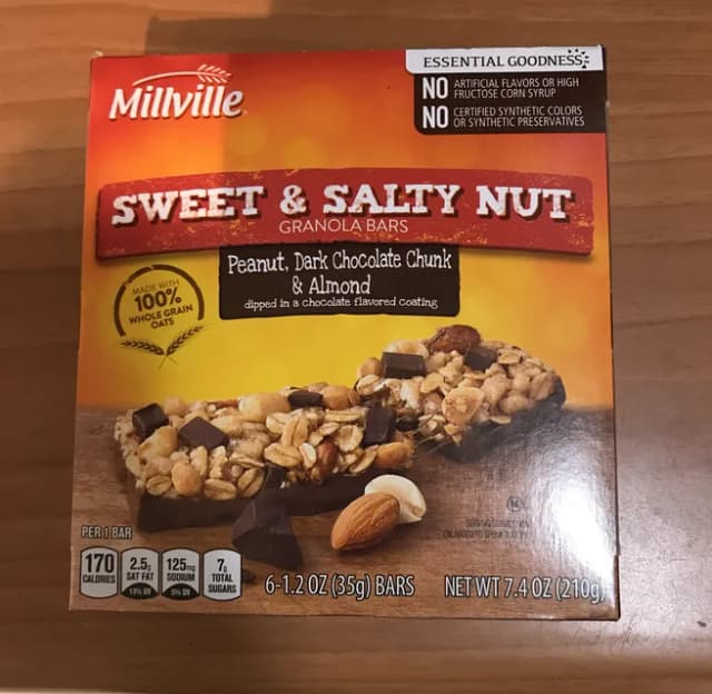 Is it Lactose Free? Millville Sweet & Salty Nut Granola Bars Peanut, Dark Chocolate Chunk & Almond