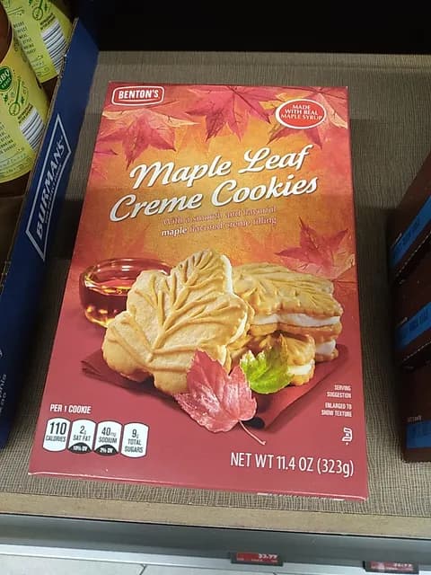 Is it Pescatarian? Benton's Maple Leaf Creme Cookies