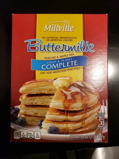 Is it Lactose Free? Millville Light & Fluffy Complete Buttermilk Pancake & Waffle Mix