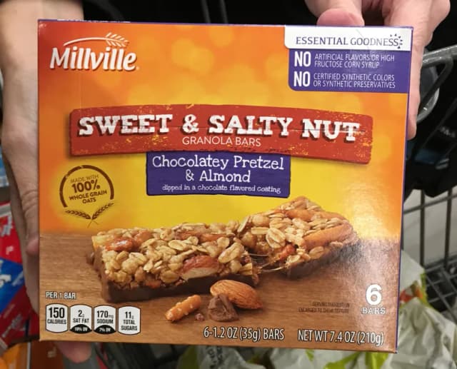 Is it Low Histamine? Millville Sweet & Salty Nut Granola Bars Chocolatey Pretzel & Almond