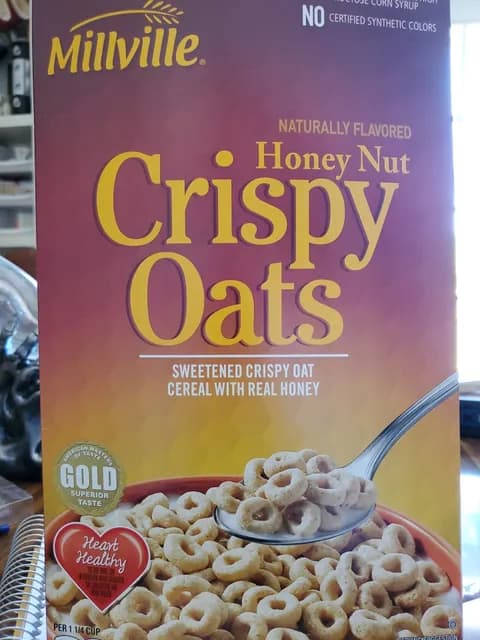 Is it Lactose Free? Millville Honey Nut Crispy Oats Sweetened Crispy Oat Cereal With Real Honey