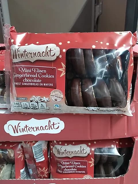 Is it Milk Free? Winternacht Mini Elisen Gingerbread Cookies Chocolate