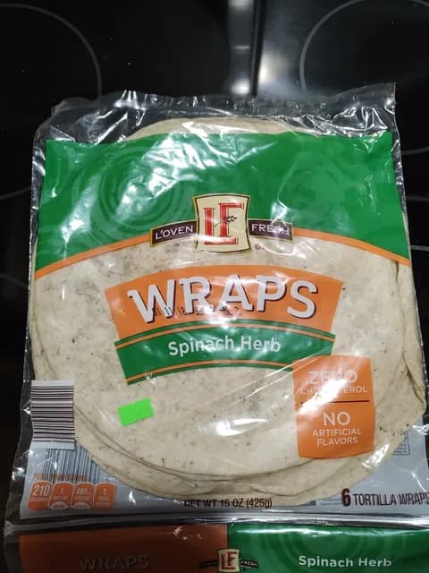 Is it Wheat Free? L'oven Fresh Spinach Herb 6 Tortilla Wraps