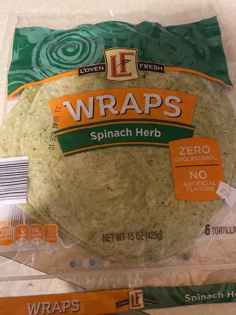 Is it Low Histamine? L'oven Fresh Spinach Herb Wraps