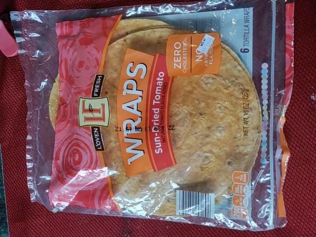 Is it Lactose Free? L'oven Fresh Wraps Sun-dried Tomato Tortilla Wraps