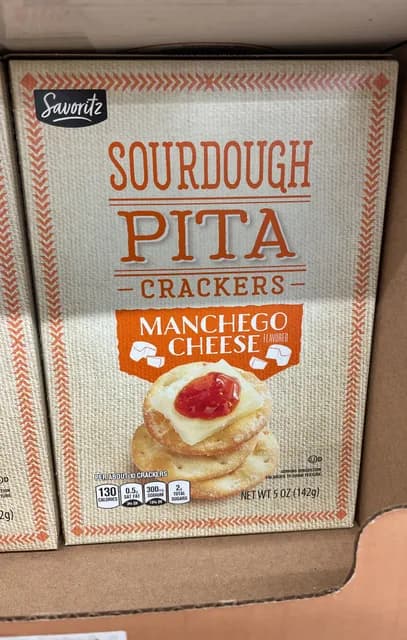 Is it Pescatarian? Savoritz Sourdough Pita Crackers Manchego Cheese