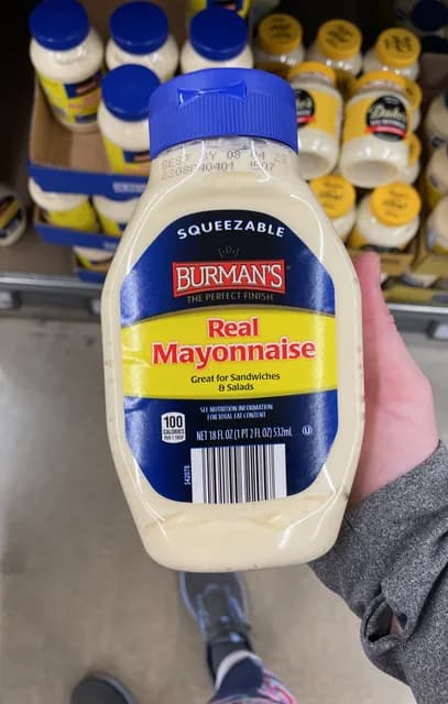 Is it Dairy Free? Burman's Squeezable Real Mayonnaise