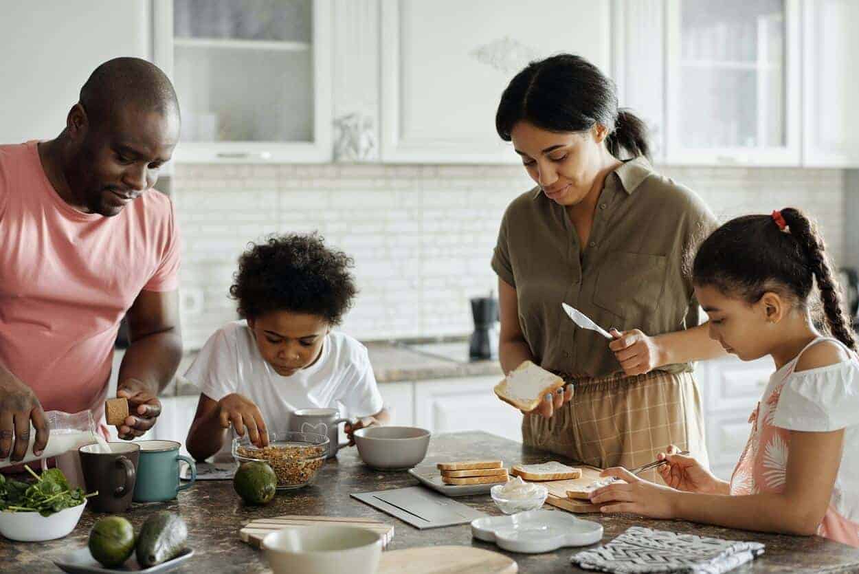 Family having breakfast