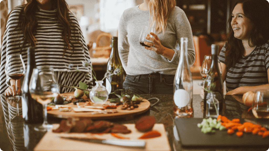 girls in a restaurant