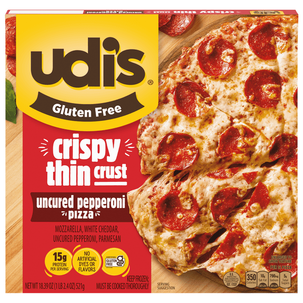 Is it Gelatin free? Udis Gluten Free Foods 12" Uncured Pepperoni Pizza