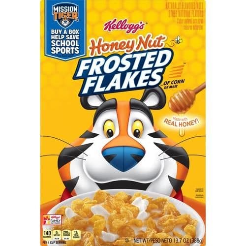 Is it Egg Free? Frosted Flakes 8 Vitamins And Minerals Honey Nut Breakfast Cereal